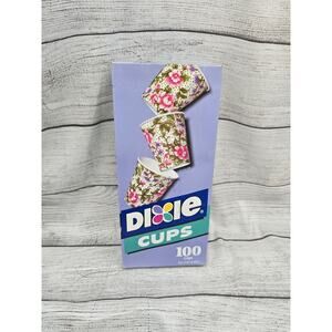 Dixie Cups 5 oz English Floral Design 100 count vintage 1995